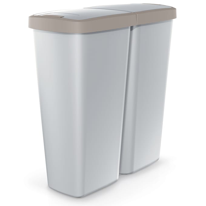 Nancy's Accadia Duo Waste Bin - Garbage Bin - Grey / Taupe - 50 liters