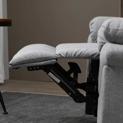 Nancy's Varzielas Relaxfauteuil - Relaxstoel - Ligstoel - Met Voetensteun - Grijs - Linnen