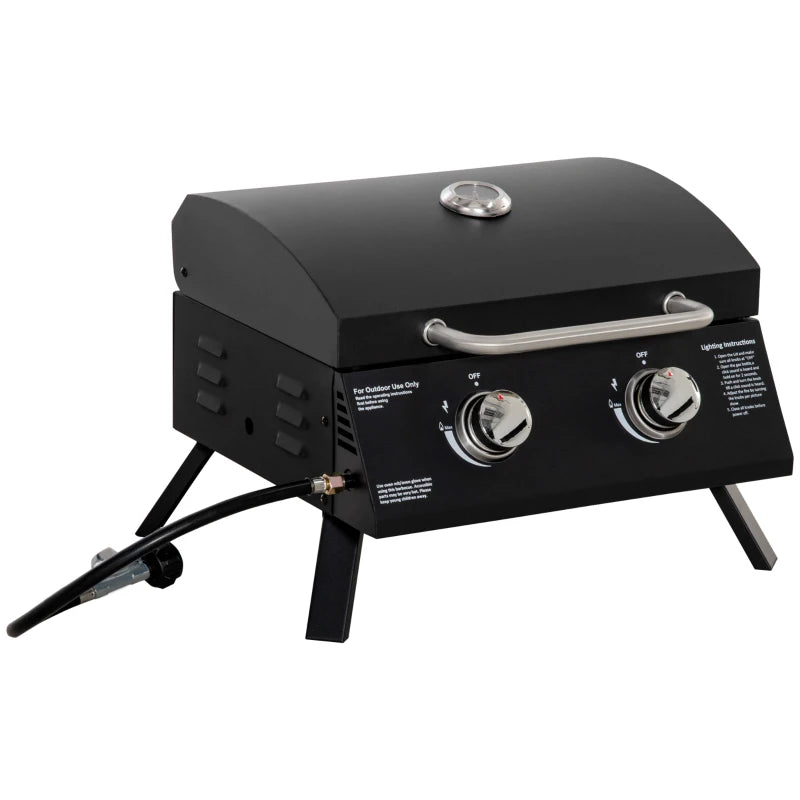 Nancy's Pousa Barbecue - BBQ - Grill - Gas BBQ - With 2 Burners - Mobile Barbecue - Steel - Black