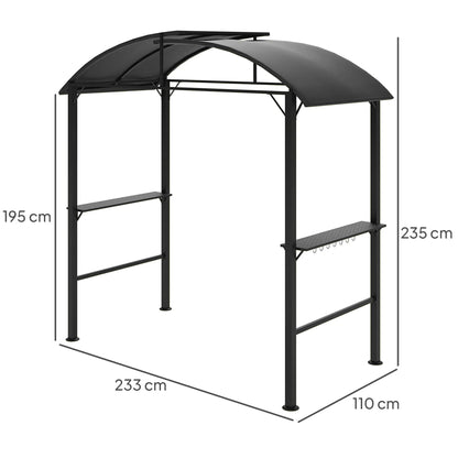 Nancy's Abriola Bbq overkapping - Barbecue Paviljoen - Bbq afdak - Grijs - Staal - ± 230 x 110 x 235 cm