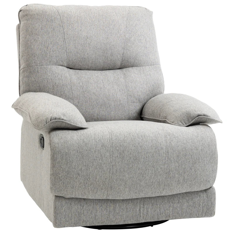 Nancy's Beselga Relaxfauteuil - Relaxstoel - Verstelbare Rugleuning - Voetensteun - Lichtgrijs