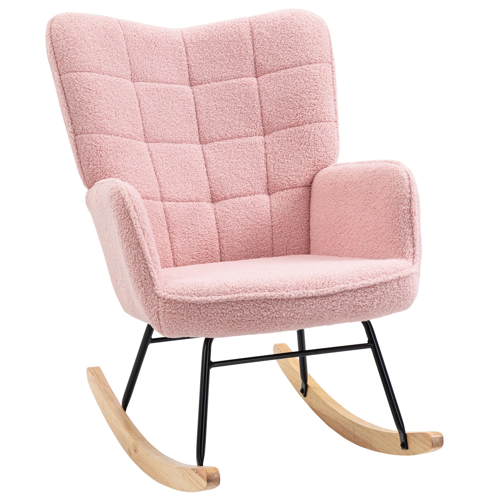 Nancy's Melides Schommelstoel - Loungestoel - Relaxstoel - Roze - Fleece