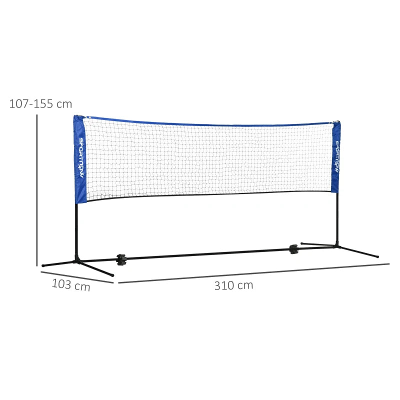 Nancy's Bonassola Badmintonnet - Badminton - In hoogte verstelbaar - Inclusief Draagtas - Blauw - ± 310 x 105 x 107-155 cm