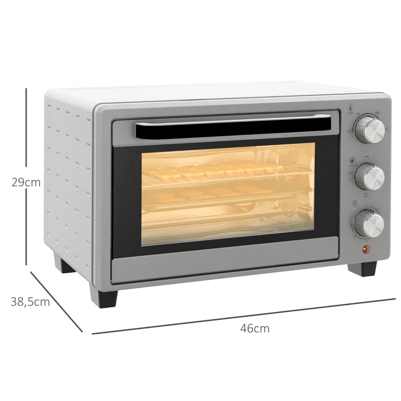 Nancy's Amaro Oven - Bakoven - Mini-oven - 21 Liter - Zilver - Inclusief accessoires