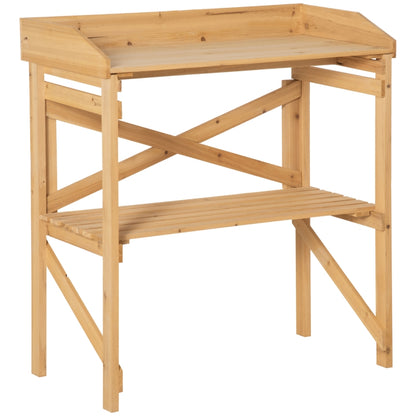 Table de plantation Galicie de Nancy - Table de travail de jardin - Table de travail - Bois de pin - ± 80 x 40 x 85 cm