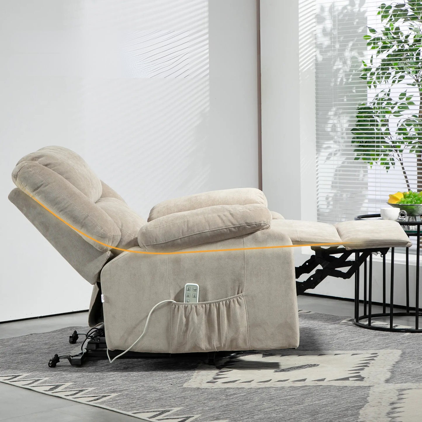 Nancy's Salgueiro Sta op stoel - Opsta stoel - Seniorenstoel - Relaxfauteuil - Grijs - Pluche