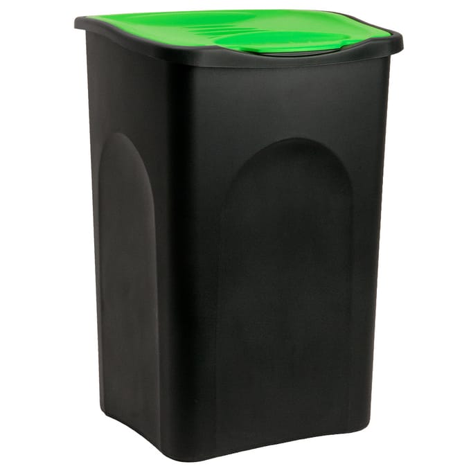 Nancy's Abetone Waste Bin - Waste Bin - Black / Green - Plastic - 50 liters