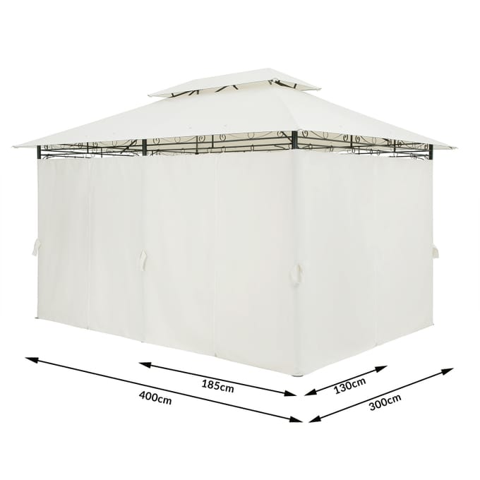 Nancy's Luzio Paviljoen - Partytent - Tuin Paviljoen - Beige - UV-bescherming - ± 300 x 400 x 270 cm