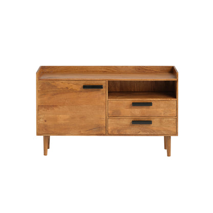 Nancy's Cortes Dressoir - Opbergkast - 2 lades en 1 open vak - Ginger - Massief Mangohout - 130 x 40 x 80 cm