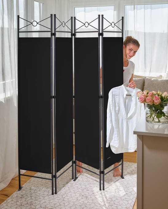 Nancy's Teixeira Kamerscherm - Privacyscherm - Roomdivider - Zwart - ± 160 x 180 cm