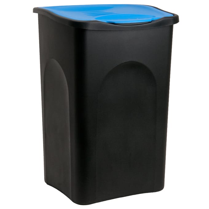 Nancy's Abetone Waste Bin - Waste Bin - Black / Blue - Plastic - 50 liters