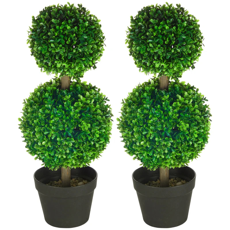 Nancy's Arcidosso Kunstboom - Kunstplant - Kunst Buxus - Set van 2 - 60 cm hoog