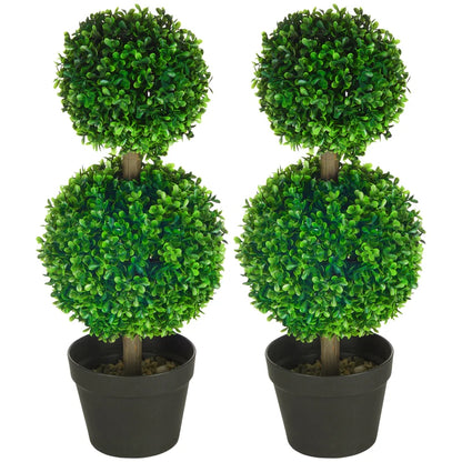 Nancy's Arcidosso Kunstboom - Kunstplant - Kunst Buxus - Set van 2 - 60 cm hoog