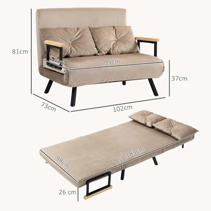 Nancy's Cima Sofa Bed - Sofa - 2-in-1 Sofa with sleeping function - Light brown