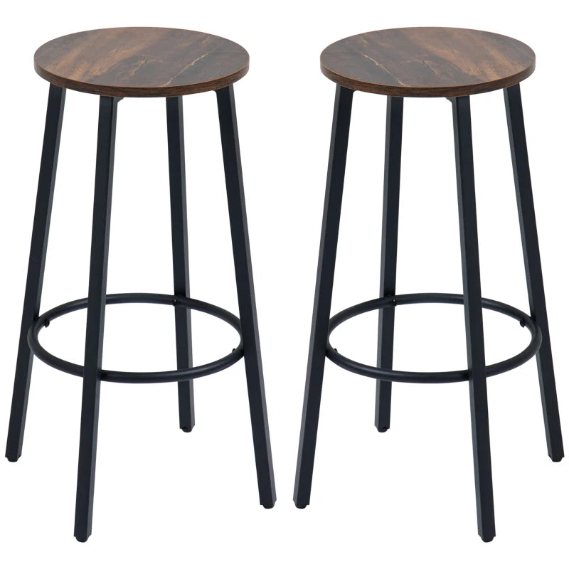 Tabourets de bar Quieira de Nancy - Lot de 2 - Marron / Noir - Ø 42x 65 cm