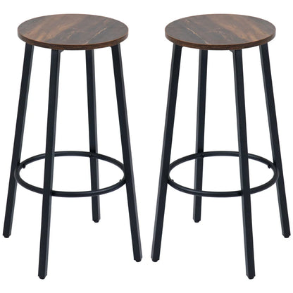 Tabourets de bar Quieira de Nancy - Lot de 2 - Marron / Noir - Ø 42x 65 cm