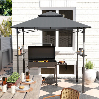 Nancy's Caianello Bbq Overkapping - Barbecue Paviljoen - Bbq afdak - Grijs - ± 240 x 150 x 250 cm