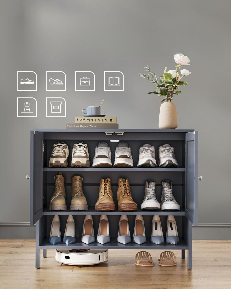 Nancy's Bentino Shoe Cabinet - Shoe Rack - Grey - 80 x 35 x 70 cm