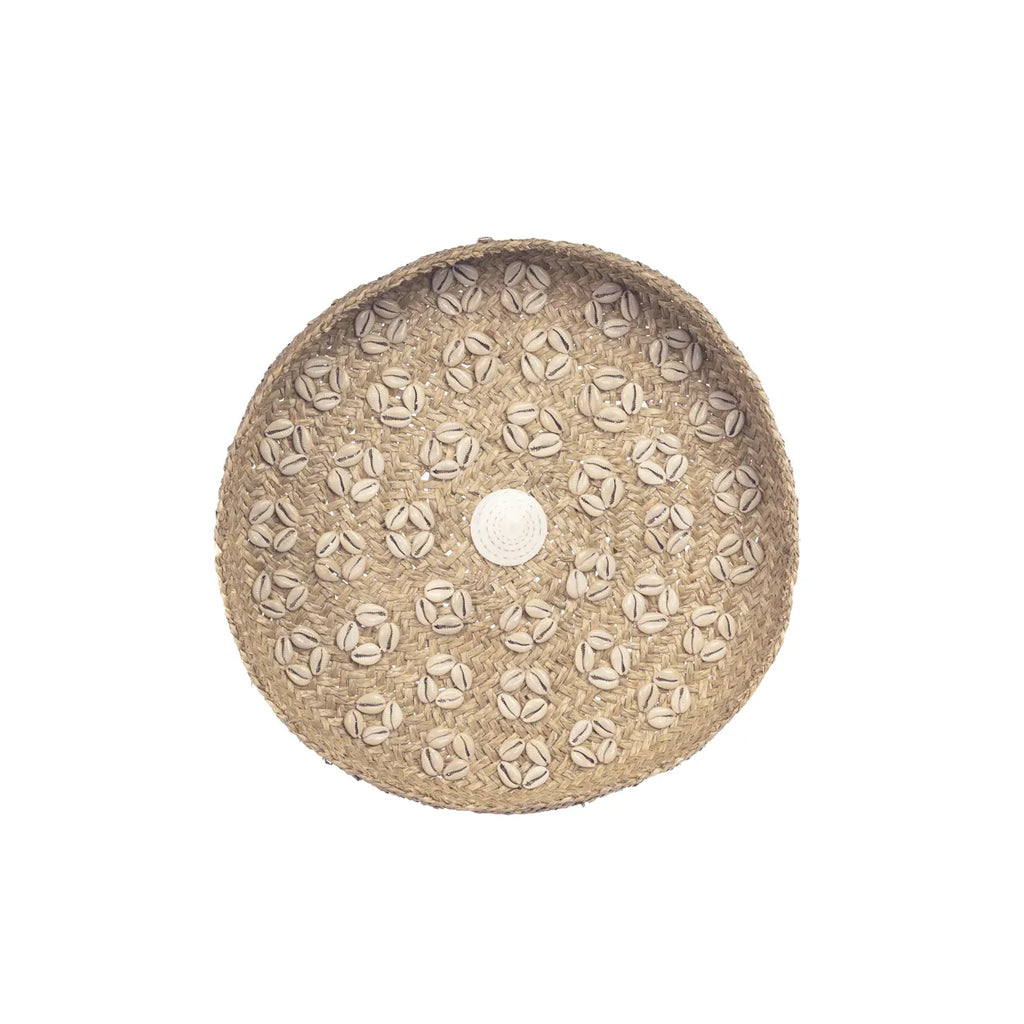 Bazar Bizar Assiette Coquillage Caribe - Blanc Naturel - M - Herbe - Coquillages - Ø 42 cm