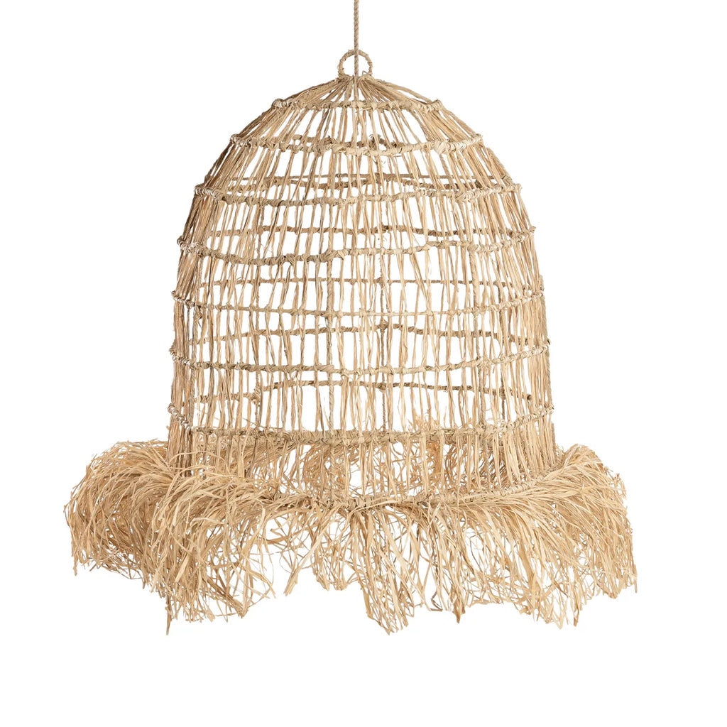 Bazar Bizar Casita Hanglamp - Naturel - Gras - 60 x 60 x 85 cm