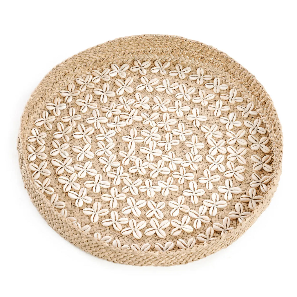 Bazar Bizar Assiette Coquillage Costa - Blanc Naturel - M - Herbe - Coquillages - Ø 42 cm