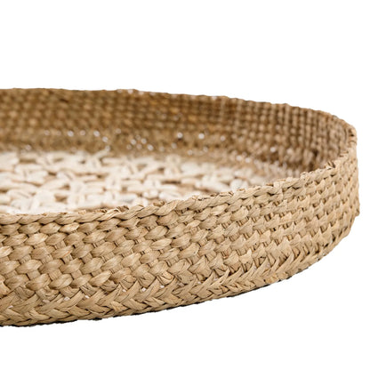 Bazar Bizar Costa Shell Plaat - Naturel Wit - M - Gras - Schelpen - Ø 42 cm