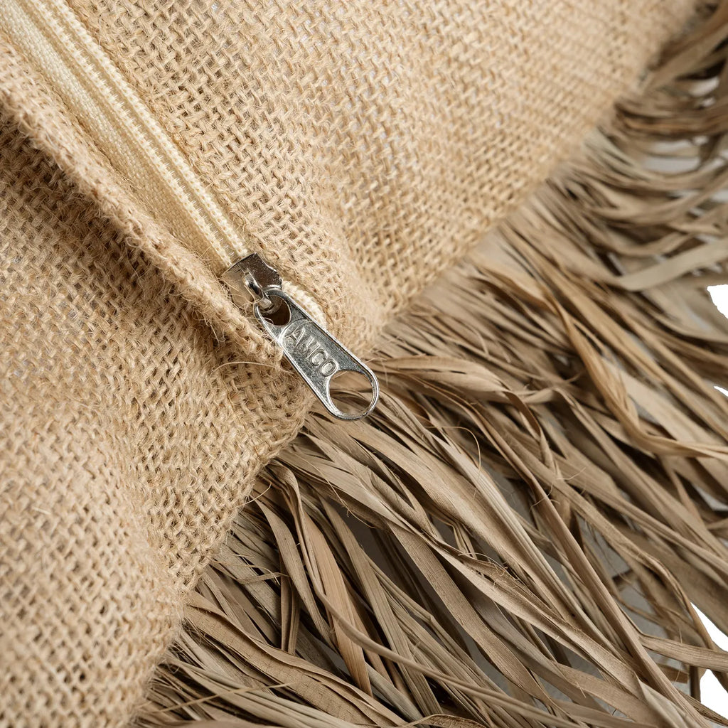 Bazar Bizar Jute Bonita Kussenhoes - Naturel - Jute - Raffia - 60 x 60 cm