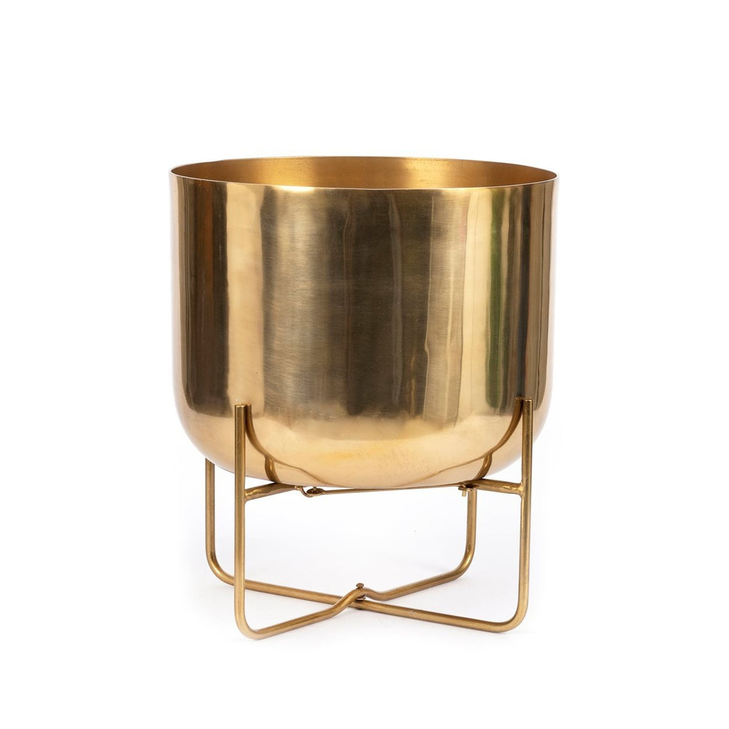 Bazar Bizarre Brass Planter on Foot - Flower Pot - Brass - XL