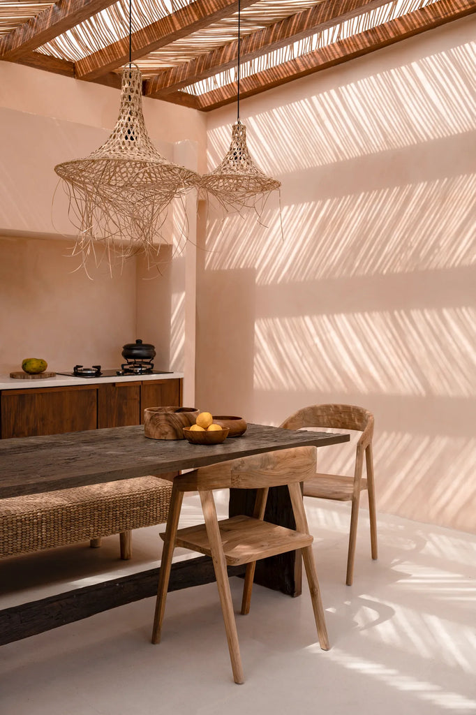 Bazar Bizar Mykonos Hanglamp - Naturel - Rotan - 40 x 40 x 30 cm