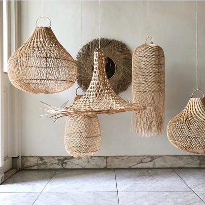 Bazar Bizar Mykonos Hanglamp - Naturel - Rotan - 40 x 40 x 30 cm