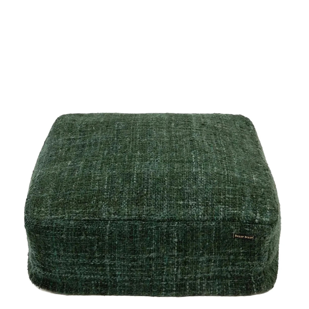 Bazar Bizar Pouf Bali - Vert - Coton - 60 x 60 x 25 cm