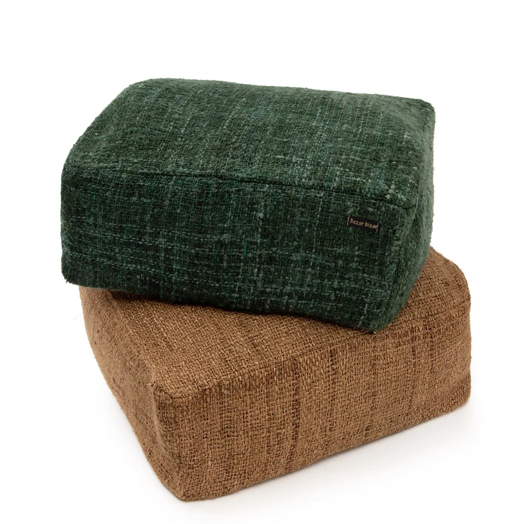 Bazar Bizar Bali Pouf - Green - Cotton - 60 x 60 x 25 cm