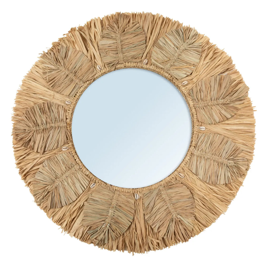 Bazar Bizar Palm Tree Spiegel - Naturel - Raffia - Ø 60 cm