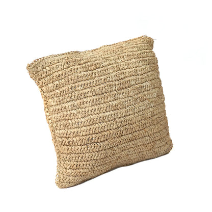 Bazar Bizar Raffia Flores Kussenhoes - Naturel - Raffia - 40 x 40 cm