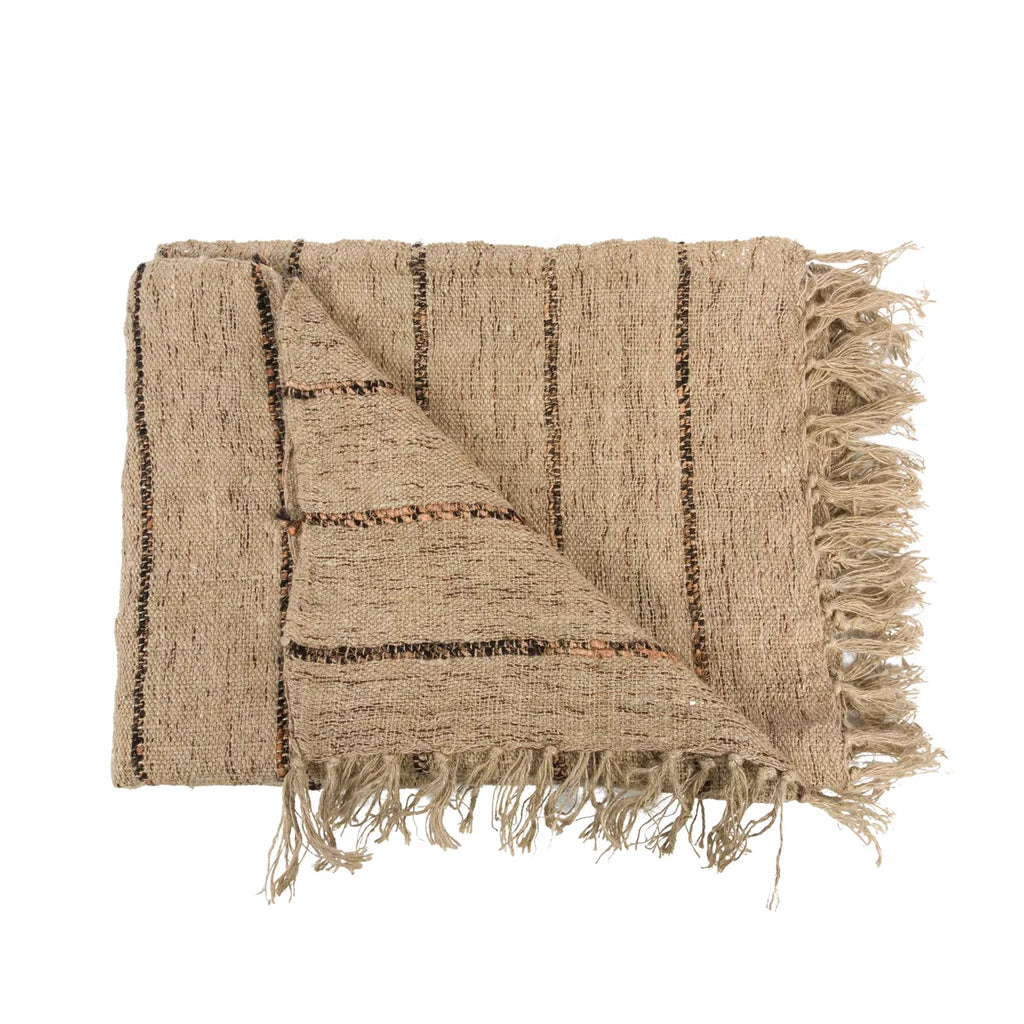 Bazar Bizar S'il vous Plaid - Beige Zwart - Katoen - 130 x 170 cm