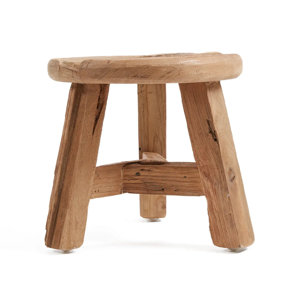 Bazar Bizar Yatai Kruk - Naturel - Teak hout - ± Ø 30 x 25 cm