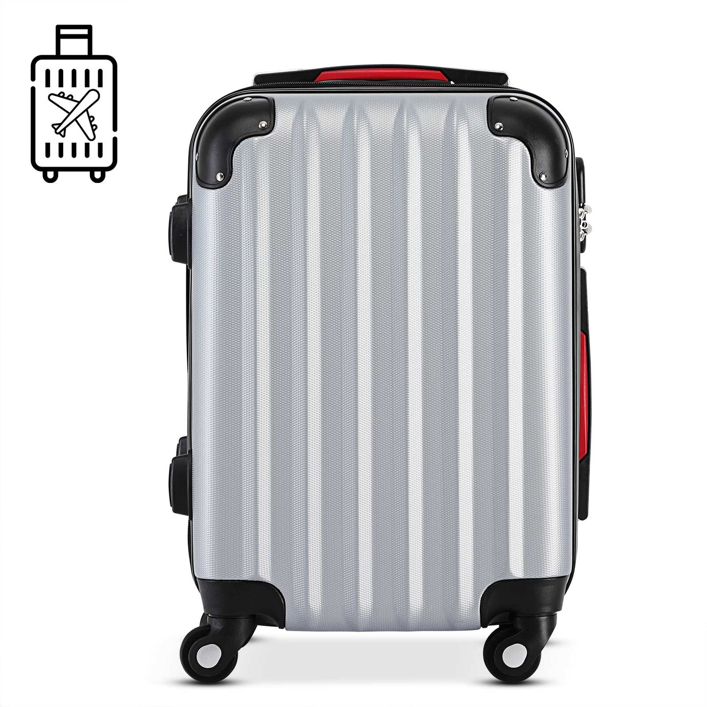 Nancy's Lochbuie Kofferset - Reiskoffers - 3-delig - Hardcase - Extra Riemen - Praktisch Netvak - ABS - Zilver