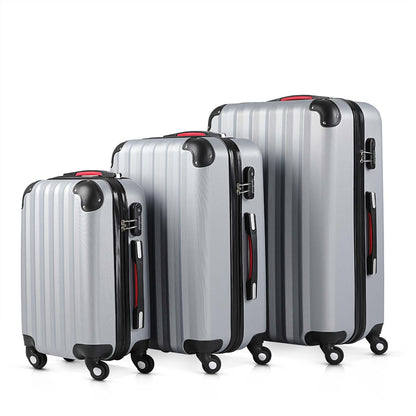 Nancy's Lochbuie Kofferset - Reiskoffers - 3-delig - Hardcase - Extra Riemen - Praktisch Netvak - ABS - Zilver