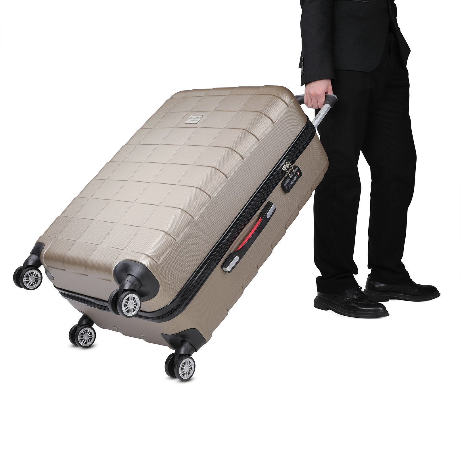 Nancy's Union Grove Koffer - Reiskoffer - Hardcase - Extra Riemen - Met TSA-Cijferslot - Champagne - ± 75 x 50 x 30 cm