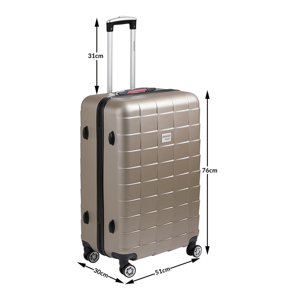 Nancy's Union Grove Koffer - Reiskoffer - Hardcase - Extra Riemen - Met TSA-Cijferslot - Champagne - ± 75 x 50 x 30 cm