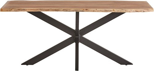 Nancy's Chorense Dining room table - Dining table - Kitchen table - Natural / Black - Acacia wood / Steel - 180 x 90 x 77 cm