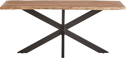 Nancy's Chorense Eetkamertafel - Eettafel - Keukentafel - Naturel / Zwart - Acaciahout / Staal - 180 x 90 x 77 cm