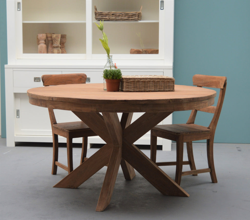 Nancy's Roque Dining table - Dining room table - Round - Taek wood - Ø 130 cm