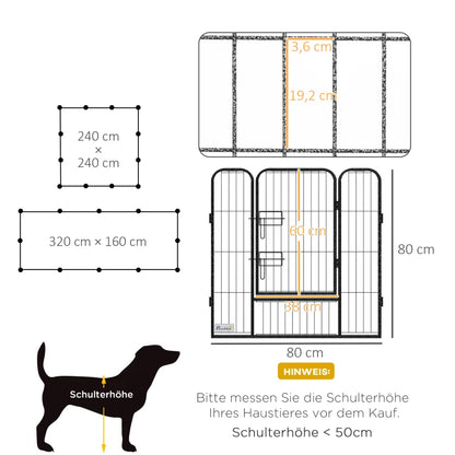 Nancy's Pindelo Omheining - Dierenverblijf - Puppy Ren - Grijs - Staal