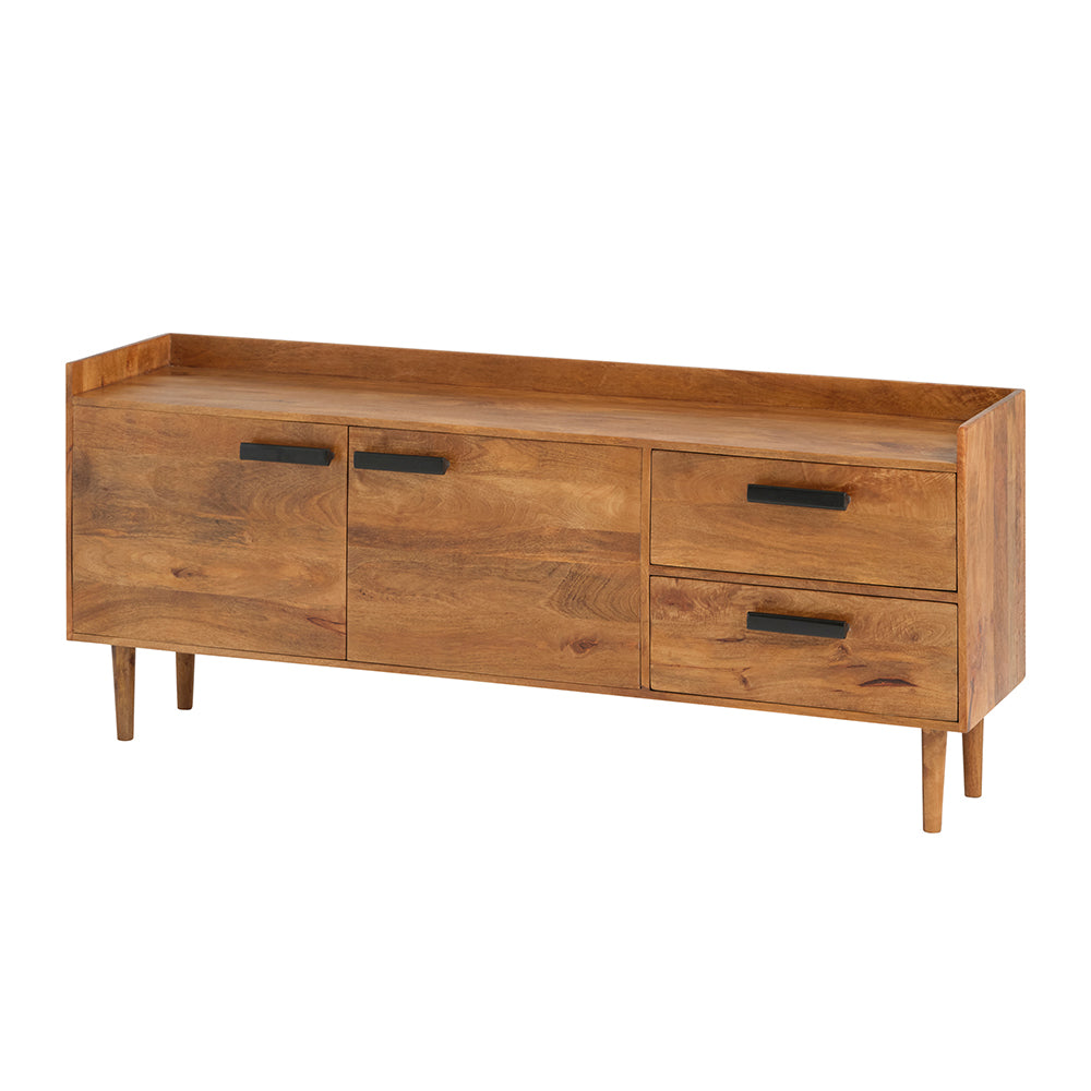 Commode Lordelo de Nancy - Meuble de rangement - Commode à 2 portes - Gingembre - Bois de manguier - ± 180 x 40 x 75 cm