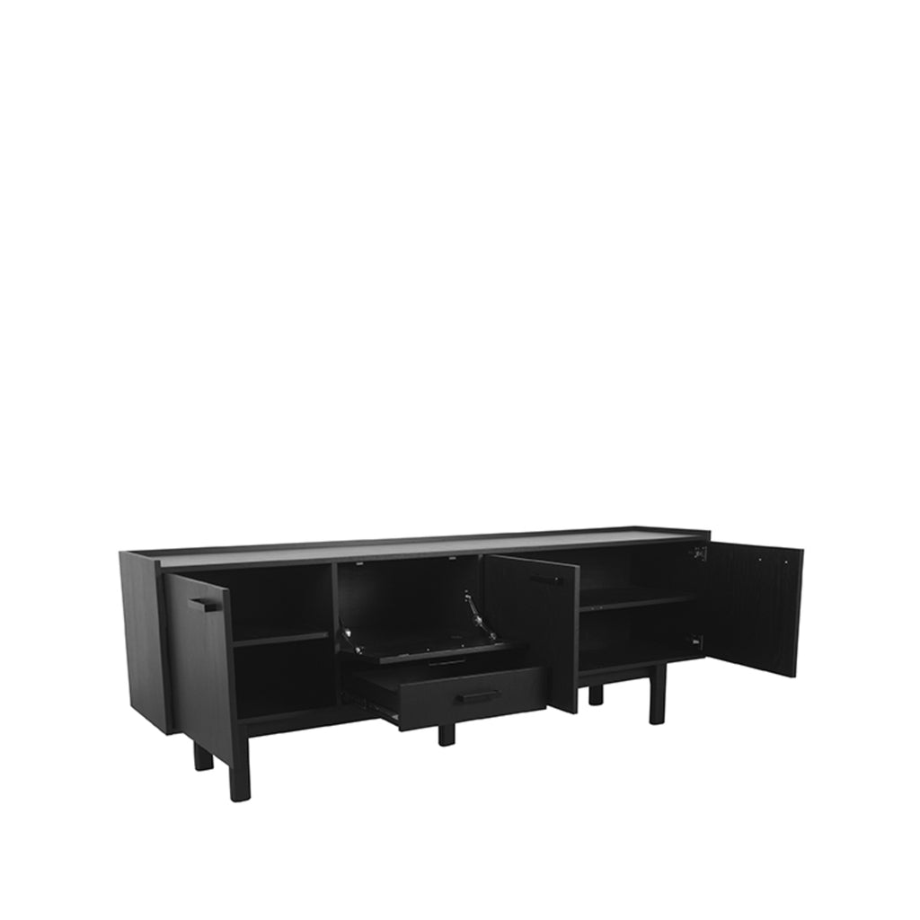 LABEL51 Cali sideboard - Black - Oak - ± 220 x 45 x 80 cm