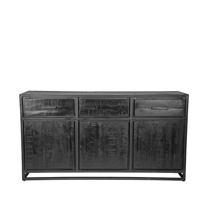 LABEL51 Sideboard Chili - Black - Mango wood - 175 x 45 x 90 cm