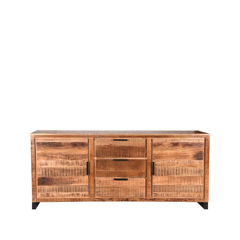 LABEL51 Dressoir Glasgow - Kasten - Design - Dressoirs - Mangohout - Rough - 190 x 45 x 85 cm