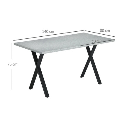 Nancy's Calvos Dining table - Kitchen table - Table - Gray / Black - MDF / Steel - 140 x 80 x 76 cm