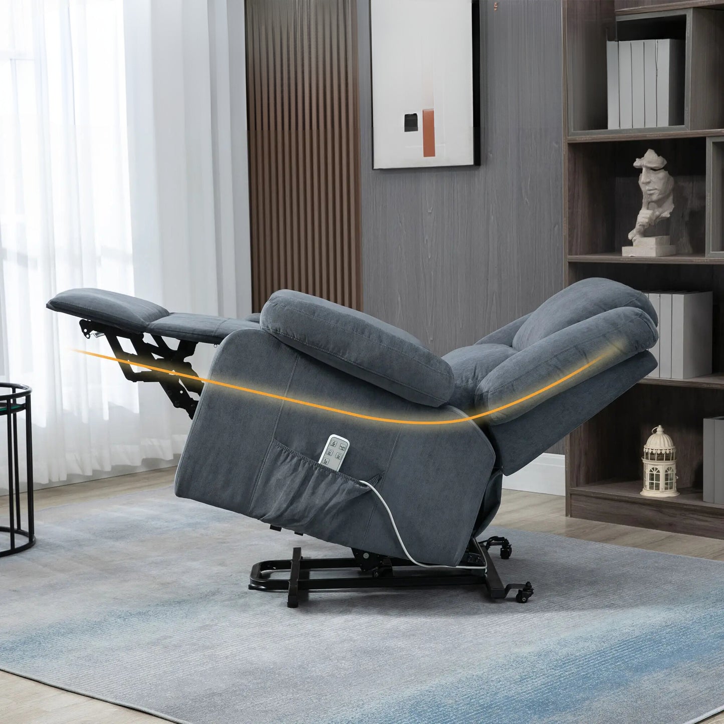 Nancy's Silvares Sta op stoel - Opsta stoel - Seniorenstoel - Relaxfauteuil - Grijs - Pluche